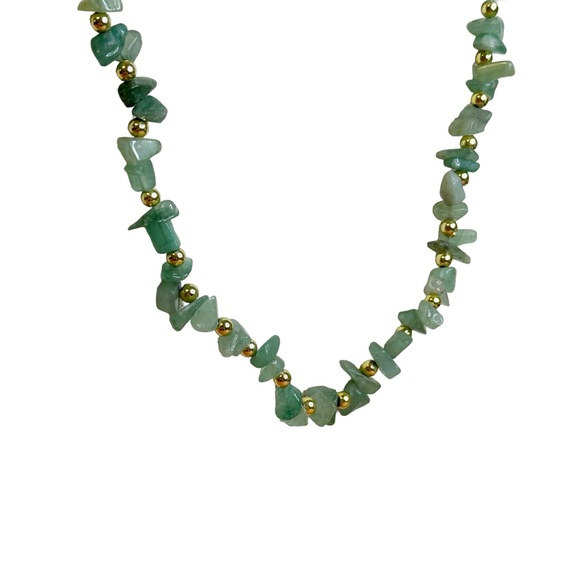 Vintage Genuine Aventurine Green Stone Beaded Necklace - Picture 5 of 5
